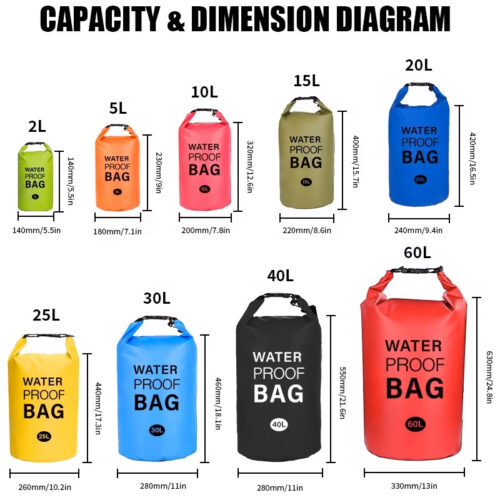 Outdoor Swimming Boating Camping Water Sport 2L 5L10L15L20L30L Large Pvc Waterproof Dry Bag - Image 9
