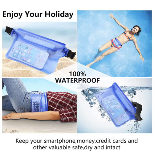Custom Logo Waterproof Phone Bag Fanny Pack Waist Pouch with Waist Strap - Image 2