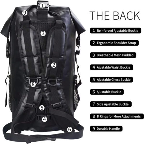 Hot Sale 35L PVC Roll Top Dry Bag Waterproof Backpack for Outdoor Kayaking Camping Boating Hiking Beach Travel - Image 3