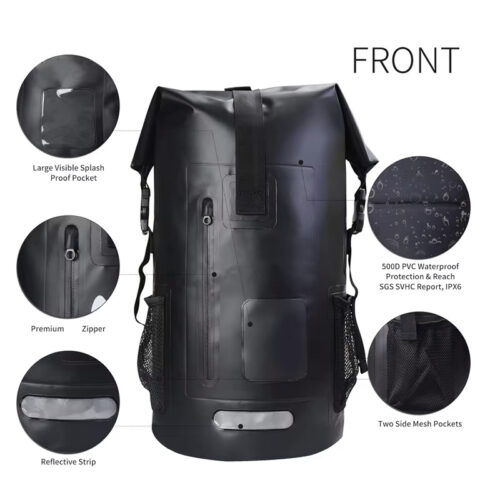 Hot Sale 35L PVC Roll Top Dry Bag Waterproof Backpack for Outdoor Kayaking Camping Boating Hiking Beach Travel - Image 8