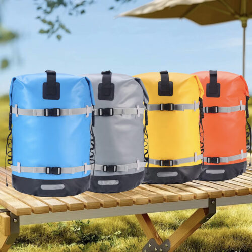 Customized logo 35L 55L Semi Cylindrical Camping and Hiking Waterproof Dry Bag Backpack - Image 2