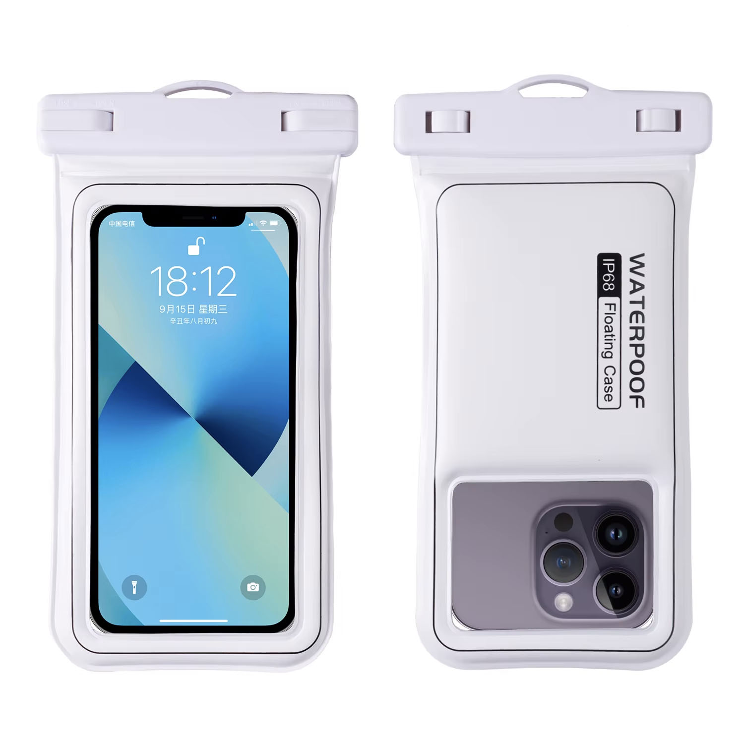 Wholesale Floating Style PVC Smartphone Mobile Phone Sponge Pouch Bag for iPhone 14 15